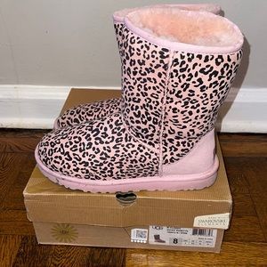 UGG | Shoes | Women Pink Classic Short Leopard Print Ugg Boots Size 8 |  Poshmark